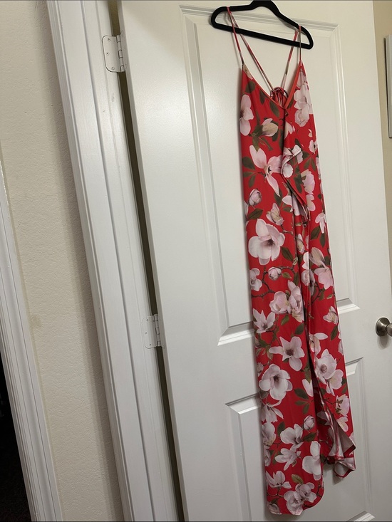 Express Dresses & Skirts - Express Red Floral Maxi Slip Dress with Pink Blossoms size Large